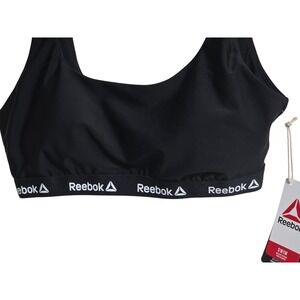 Reebok Black Sports‎ Bra Low Impact Swim Fitness Gym Workout Athleisure